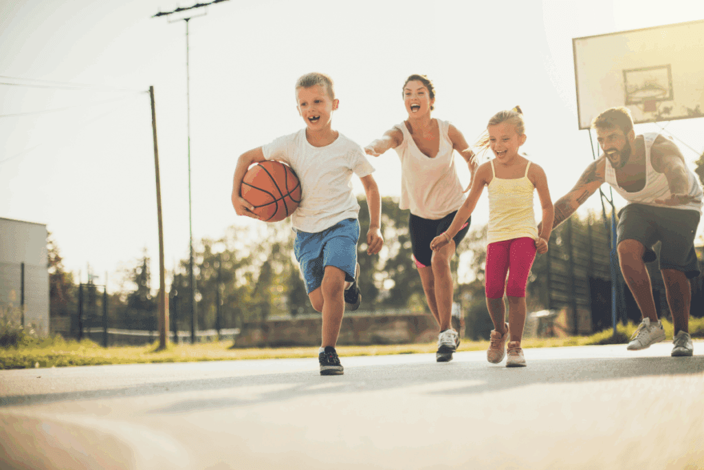 family playing sports to represent health insurance