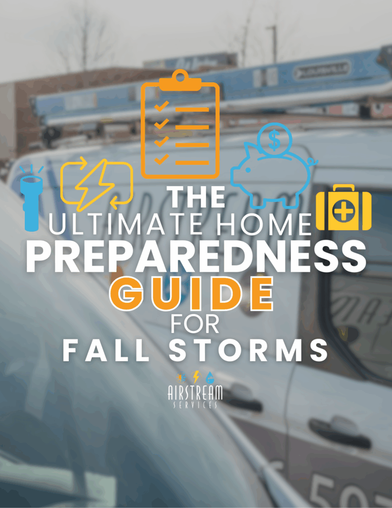Airstream Services HVAC and plumbing service van parked in Middle Tennessee. The Ultimate Home Preparedness Guide for Fall Storms by Airstream Services