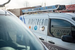 Airstream Services HVAC and plumbing service van parked in Middle Tennessee